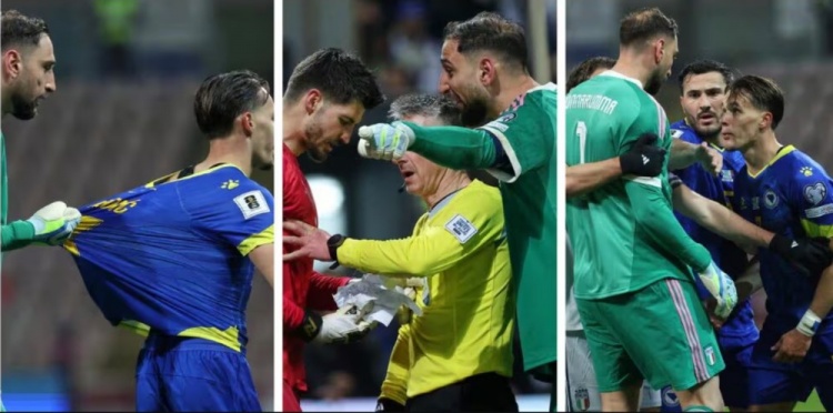 开云-图片报：点球大战多纳鲁马“抢走”波黑门将小抄，与对方发生争执